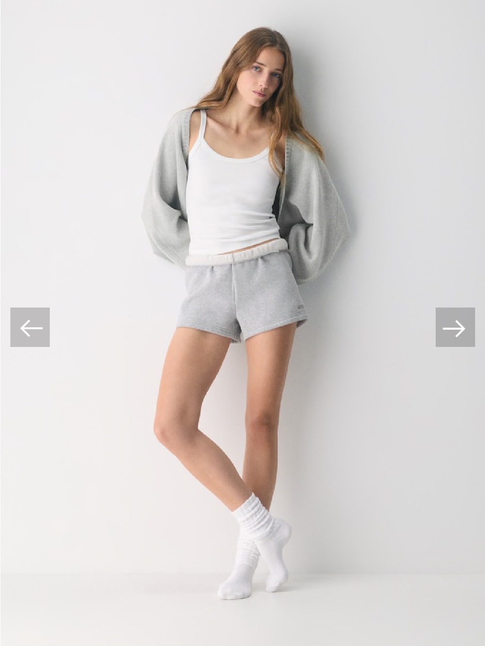 Aritzia TNA Gramercy Shrug Heather Chrome Size Small